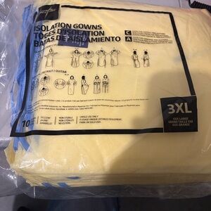 Yellow Isolation Gowns - 3XL  one pack of 10- gowns